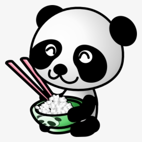 Panda Eating Rice Svg Clip Arts - Cartoon Panda Eating Rice, HD Png Download, Free Download