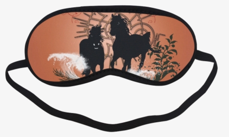 Black Horses Silhouette Sleeping Mask - Eye Mask With Googly Eyes, HD Png Download, Free Download