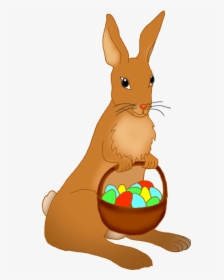 Easter Bunny With Basket With Eggs - Easter Bunny With Basket Of Eggs, HD Png Download, Free Download