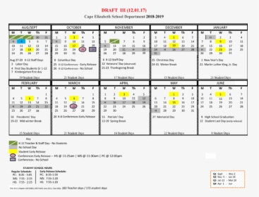 Portland Maine Public School Calendar 2019 20, HD Png Download, Free Download