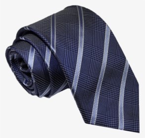 Blue Striped Silk Tie With Houndstooth Background - Silk Ties Transparent Background, HD Png Download, Free Download