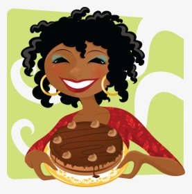 Woman With Cake - Mulher Fazendo Bolo Desenho, HD Png Download, Free Download