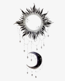 Tumblr Black And White Png - Sun And Moon Black And White, Transparent Png, Free Download
