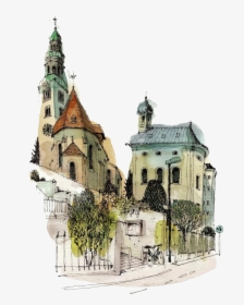 Town Urban Sketch And Sketchers Europe Watercolor Clipart - Chris Lee Aquarelle, HD Png Download, Free Download