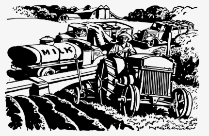 The Automobile Serves The Farm Clip Arts - Black And White Farming Clipart, HD Png Download, Free Download