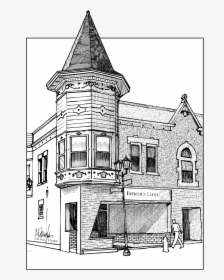 Artists Drawing Building - Cross Hatching Drawing Building, HD Png Download, Free Download