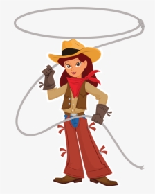 Lasso Clipart - Cowgirl With Lasso Clipart, HD Png Download, Free Download