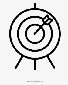 Bullseye Coloring Page - Objetivo Blanco Y Negro, HD Png Download, Free Download