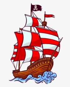 #ship #boat #flag #pirate #pirates #cartoon - Pirate Attributes, HD Png Download, Free Download