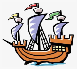 Cartoon Christopher Columbus Ship, HD Png Download, Free Download