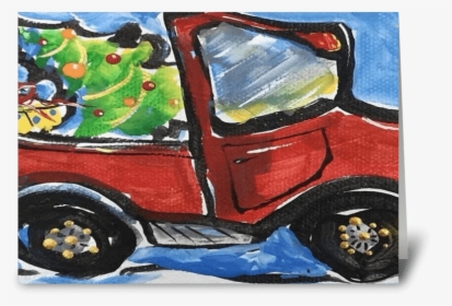 Little Red Truck Greeting Card - Craft, HD Png Download - kindpng