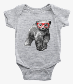 Hipster Grizzly Bear Baby Onesie, Woodland Animal Baby - Barrel Racing Onesie, HD Png Download, Free Download