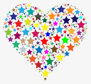 Colorful Heart Stars Clip Arts - Colorful Heart Clipart, HD Png Download, Free Download