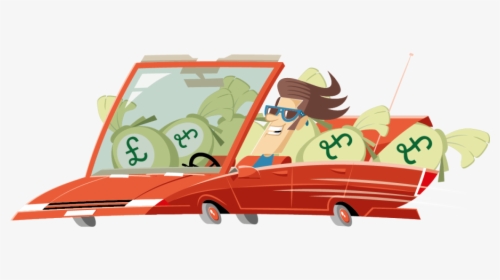 Car With Money In It Cartoon Png Transparent, Png Download, Free Download