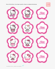 Hello Kitty Cupcake Topper Template, HD Png Download, Free Download