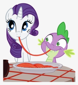 Spaghetti Clipart Lady And The Tramp - My Little Pony Spike Y Rarity, HD Png Download, Free Download