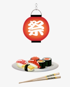 Sushi, Japanese Lantern, Sushi Roll, Chopsticks, Food - Gimbap, HD Png Download, Free Download