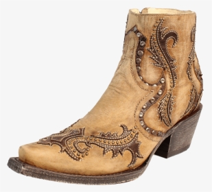 Corral Women"s Studs & Overlay Ankle Boot - Corral Boots Tan Overlay, HD Png Download, Free Download