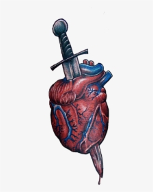 Cool Tattoo I Found On Pinterest 🔪❤ - Dagger Through A Heart, HD Png Download, Free Download