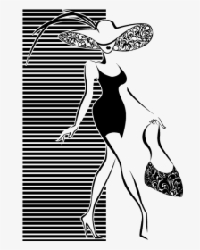 Fashionista Drawing Black And White - Siluetas De Mujer Moda, HD Png Download, Free Download