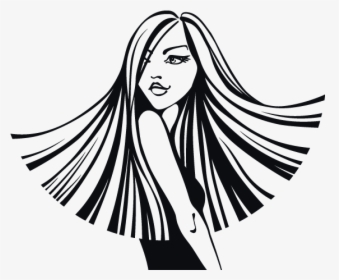 Vinilos Decorativos Paredes Silueta Mujer Estilo - Straight Hair To Colour Clipart, HD Png Download, Free Download