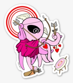 Red Cupid Squid Sticker, HD Png Download, Free Download