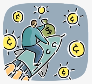 Vector Illustration Of Businessman Rides Financial, HD Png Download, Free Download
