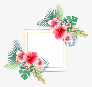 #ftestickers #flowers #tropical #background #frame - Frame With Tropical Background, HD Png Download, Free Download