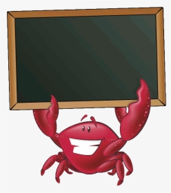 Banner Stock Seafood Clipart Sand Crab - Cartoon Crab Holding Sign, HD Png Download, Free Download