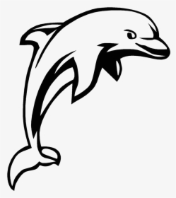 Dolphin Decal Roxythefox Png Dolphin Decal Clipart - Dolphin Drawing Black And White, Transparent Png, Free Download