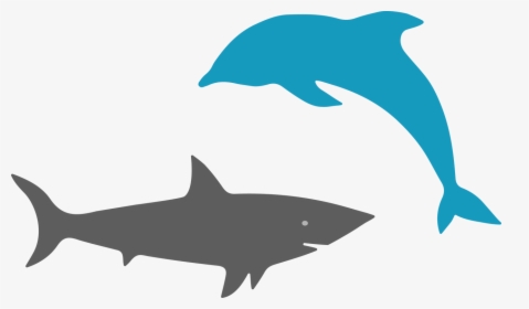 Shark And Dolphin Svg Cut File - Shark Jaws Silhouette Clip Art, HD Png Download, Free Download