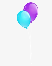 Blue And Purple Balloons Clip Art Image - Purple And Teal Balloons, HD Png Download, Free Download