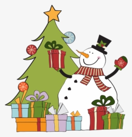 Gifts Clipart Snowman - Cartão De Natal Com Boneco De Neve, HD Png Download, Free Download