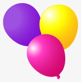 Pink Yellow Purple Balloons Png, Transparent Png, Free Download