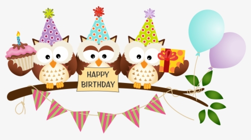 Vector Free Library Cartoon Owl Material - Cute Happy Birthday Sticker, HD Png Download, Free Download