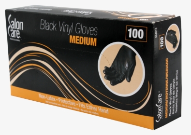 Guantes De Vinilo Color Negro M, , Hi Res - Guante Negro Caja Latex, HD Png Download, Free Download
