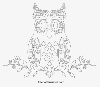 Outline Owl Drawing Template, HD Png Download, Free Download