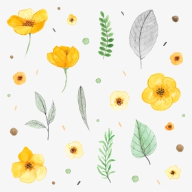 Transparent Watercolor Plants Png - Watercolor Yellow Flower Painting, Png Download, Free Download
