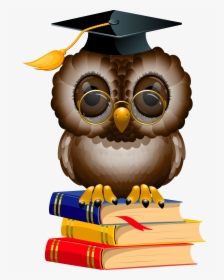 Owl With School Books, HD Png Download, Free Download