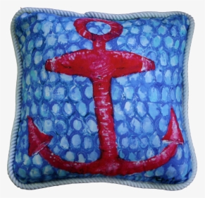 Nautical Cottage Red Anchor Pillows, HD Png Download, Free Download