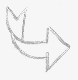 Sketch , Png Download - Sketched White Arrow No Background, Transparent Png, Free Download