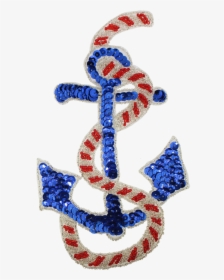 Large Anchor Beaded & Sequin Applique - Craft, HD Png Download, Free Download