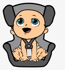 Seat Belt Library Car - Baby In Car Seat Cartoon, HD Png Download, Free Download