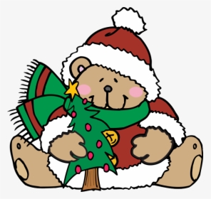 Cute Teddy Bears Dressed For Christmas - Clipart Jingle Bell Sleigh, HD Png Download, Free Download
