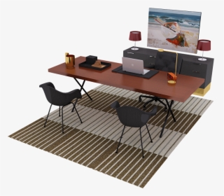 Desk, Chair, Laptop, Carpet, Poster - Alfombras Para Recepcion De Oficina, HD Png Download, Free Download