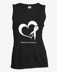 Heart Ribbon Customisable Women"s Sleeveless V-neck - Heart, HD Png Download, Free Download