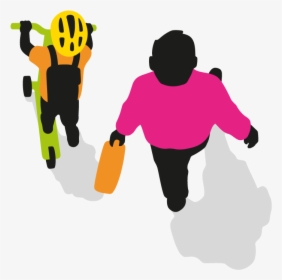 Parent And Child Scooting - Snowboarding, HD Png Download, Free Download