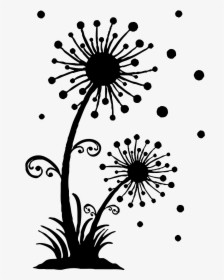 Dandelion Clipart Flower Side - Dandelion Clipart Black And White, HD Png Download, Free Download