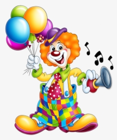 Funny Musical Party Clowns With Balloons - Fasching Clown Clipart, HD Png Download, Free Download