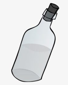 Bottle, Clear, Glass, Close, Cork, Water - Glass Bottle Clipart Black And White, HD Png Download, Free Download